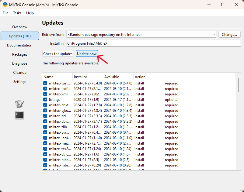 MikTeX-console: Update now.