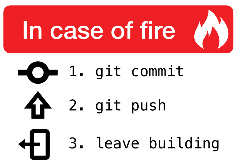 https://hikaruzone.wordpress.com/2015/10/06/in-case-of-fire-1-git-commit-2-git-push-3-leave-building/