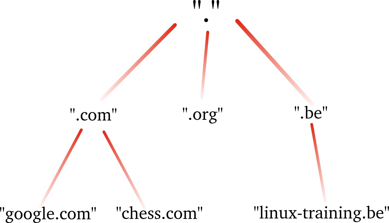 This picture shows *dns domains* like google.com, chess.com, linux-training.be (there are millions more).