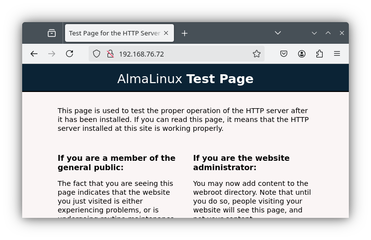 Apache test page