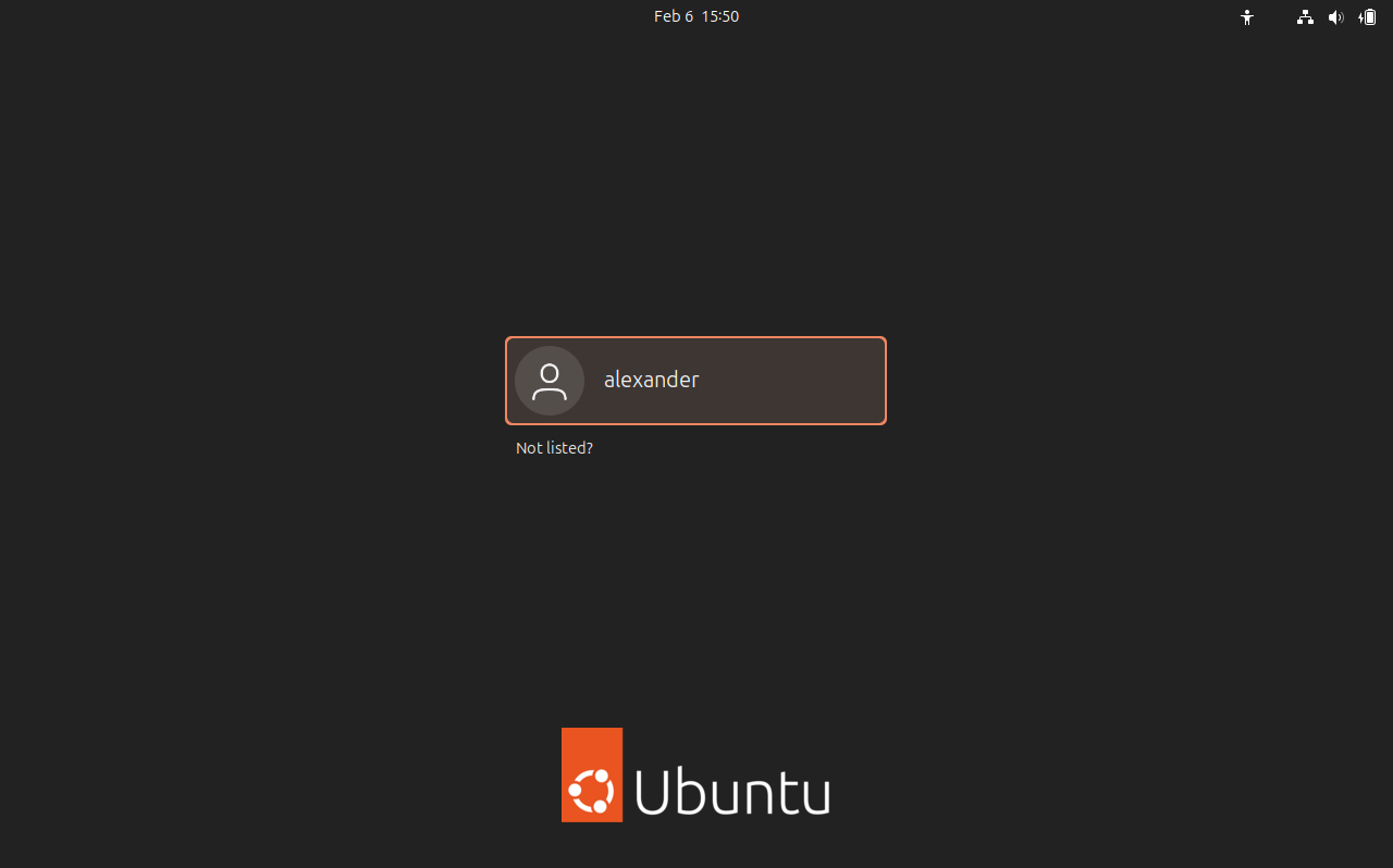 Ubuntu login screen