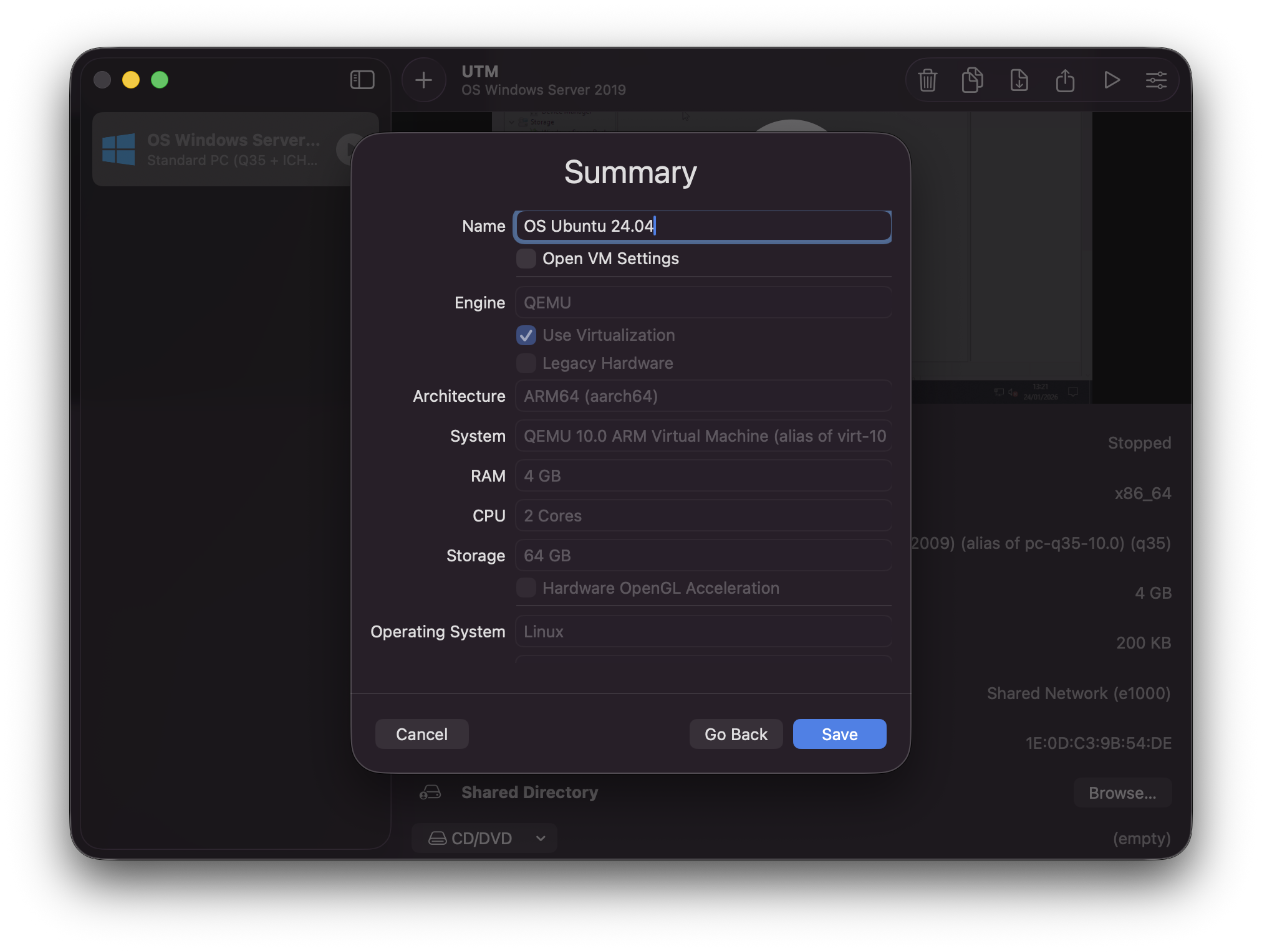 UTM creation summary