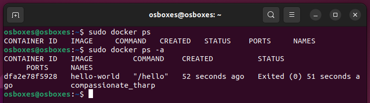 Docker ps