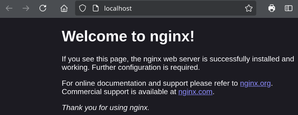 nginx welkomstpagina