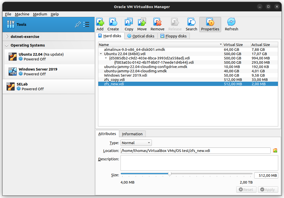 Virtuele machine - Aanmaken nieuwe schijf