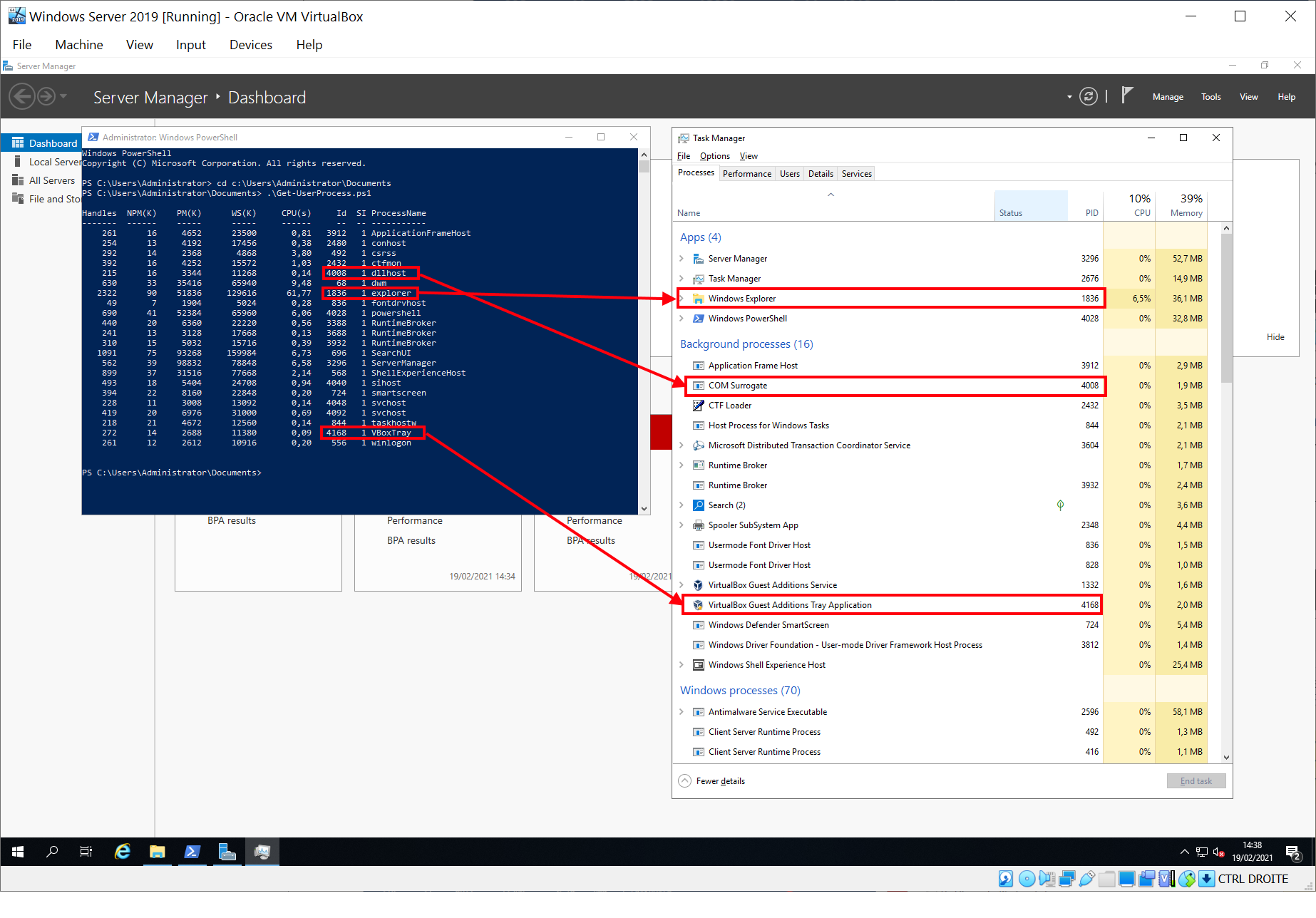 Overzicht processen via taakbeheer